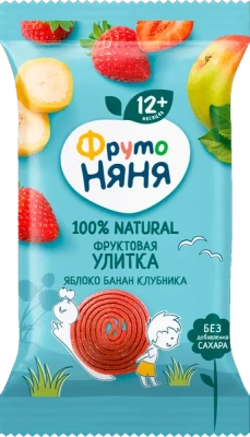 ФРУТОНЯНЯ ФРУКТОВАЯ УЛИТКА ЯБЛОКО БАНАН КЛУБНИКА 12МЕС+15Г фото в интернет-аптеке Склад Лекарств