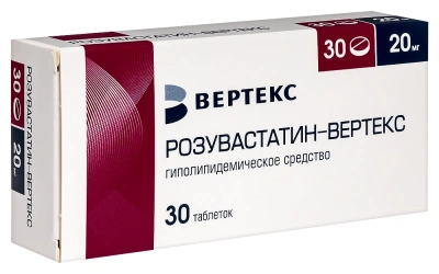 РОЗУВАСТАТИН ТАБ П/О 20МГ №30/ВЕРТЕКС/ фото в интернет-аптеке Склад Лекарств