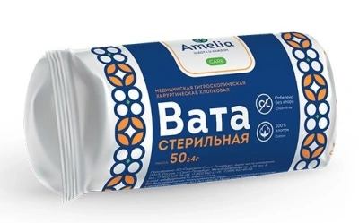 ВАТА МЕД СТ АМЕЛИЯ ХИРУРГИЧЕСКАЯ 50Г/ГИГРОВАТА/ фото в интернет-аптеке Склад Лекарств