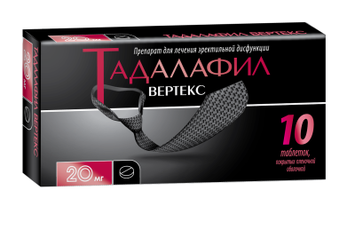 ТАДАЛАФИЛ ТАБ П/О 20МГ №10/ВЕРТЕКС/ фото в интернет-аптеке Склад Лекарств