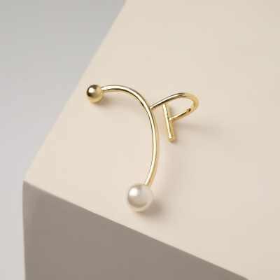 СЕРЬГА КАФФА С ЖЕМЧУГОМ ДЛИННАЯ ЦВЕТ БЕЛЫЙ В ЗОЛОТЕ фото в интернет-аптеке Склад Лекарств