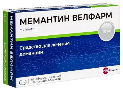 МЕМАНТИН ВЕЛФАРМ ТАБ П/О 10МГ №30/ВЕЛФАРМ/ фото в интернет-аптеке Склад Лекарств
