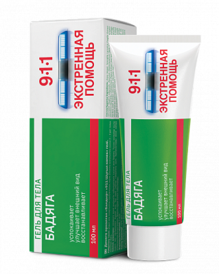 911 ГЕЛЬ ДЛЯ ТЕЛА БАДЯГА 100МЛ/МИРРОЛЛА/ фото в интернет-аптеке Склад Лекарств