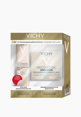 ВИШИ НЕОВАДИОЛ НАБОР КРЕМ ДНЕВНОЙ ВОССТАНАВЛ. БАНКА 50МЛ + КРЕМ-УХОД Д/ОБЛАСТИ ВОКРУГ ГЛАЗ И ГУБ В ПЕРИОД МЕНОПАУЗЫ ТУБА 15МЛ фото в интернет-аптеке Склад Лекарств