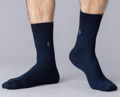 НОСКИ МУЖ ОМСА ECO 407 С РИСУН НА ПАГОЛЕНКЕ ДВОЙНОЙ РОМБИК 39-41 BLU фото в интернет-аптеке Склад Лекарств