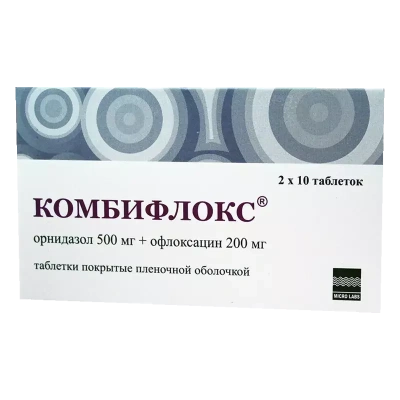 КОМБИФЛОКС ТАБ П/О 500МГ+200МГ №20 фото в интернет-аптеке Склад Лекарств