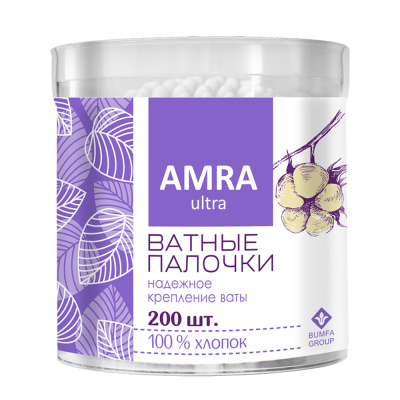 АМРА ВАТНЫЕ ПАЛОЧКИ БАНКА №200 фото в интернет-аптеке Склад Лекарств