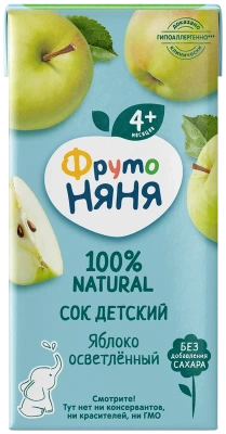ФРУТОНЯНЯ СОК ЯБЛОКО ОСВЕТЛЕН 4МЕС+200МЛ фото в интернет-аптеке Склад Лекарств