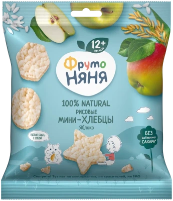 ФРУТОНЯНЯ МИНИ ХЛЕБЦЫ РИСОВЫЕ ЯБЛОКО И ПРЕБИОТИК 30Г фото в интернет-аптеке Склад Лекарств