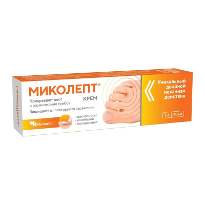 МИКОЛЕПТ КРЕМ ПРОТИВОГРИБКОВЫЙ Д/ДЕТЕЙ И ВЗРОСЛЫХ ТУБА 40МЛ фото в интернет-аптеке Склад Лекарств