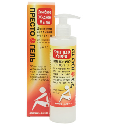 ПРЕСТОГЕЛЬ МЫЛО ЖИДКОЕ ЛЕЧЕБНОЕ ПРИ ГЕМОРРОЕ 250МЛ фото в интернет-аптеке Склад Лекарств