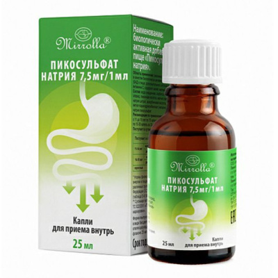 НАТРИЯ ПИКОСУЛЬФАТ КАПЛИ 7,5МГ/МЛ 25МЛ/МИРРОЛЛА/ фото в интернет-аптеке Склад Лекарств