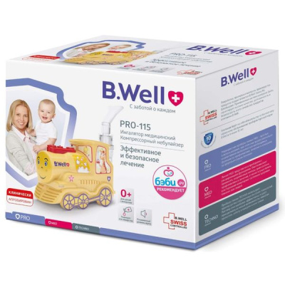 БИ ВЕЛЛ ИНГАЛЯТОР PRO-115 КОМПРЕССОРНЫЙ ПАРОВОЗИК фото в интернет-аптеке Склад Лекарств
