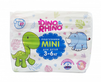 ДИНО И РИНО ПОДГУЗНИКИ Д/ДЕТЕЙ 3-6 КГ №27 фото в интернет-аптеке Склад Лекарств