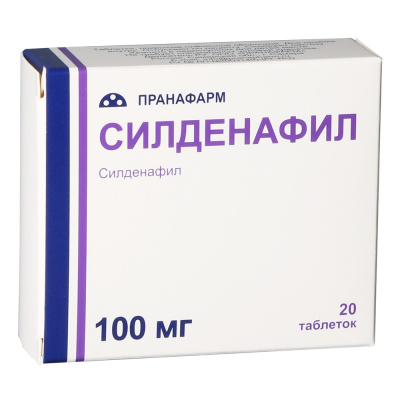 СИЛДЕНАФИЛ ТАБ П/О 100МГ №20/ПРАНАФАРМ/ фото в интернет-аптеке Склад Лекарств