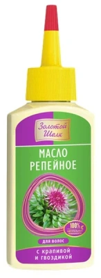 ЗОЛОТОЙ ШЕЛК РЕПЕЙНОЕ МАСЛО ДЛЯ ВОЛОС С КРАПИВОЙ И ГВОЗДИКОЙ 90МЛ фото в интернет-аптеке Склад Лекарств
