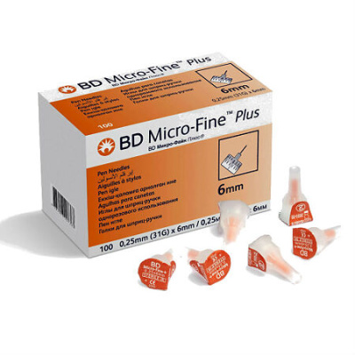 ИГЛА ДЛЯ ШПРИЦ-РУЧЕК BD MICRO-FINE PLUS 31G 0,25Х6ММ ОДНОРАЗ №100 (320736) Д фото в интернет-аптеке Склад Лекарств