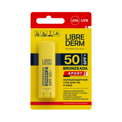 ЛИБРИДЕРМ БРОНЗИАДА SPORT СТИК ДЛЯ ГУБ/ЛИЦА СОЛНЦЕЗАЩИТНЫЙ SPF50+ 4,8Г фото в интернет-аптеке Склад Лекарств