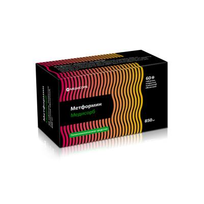 МЕТФОРМИН МС ТАБ П/О 850МГ №60/МЕДИСОРБ/ фото в интернет-аптеке Склад Лекарств