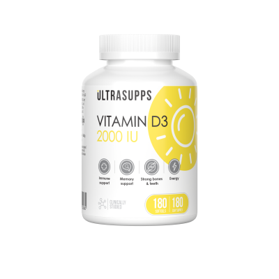 УЛЬТРАСАППС ВИТАМИН D3 2000МЕ КАПС МАССОЙ 260МГ БАНКА №180 фото в интернет-аптеке Склад Лекарств
