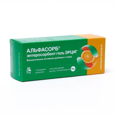ЭРЦИГ АЛЬФАСОРБ ЭНТЕРОСОРБЕНТ ГЕЛЬ Д/ПРИЕМА ВНУТРЬ АПЕЛЬСИН 10Г ПАК №10 фото в интернет-аптеке Склад Лекарств
