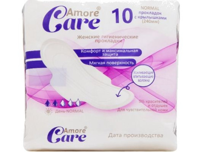 AMORECARE ПРОКЛАДКИ ЖЕНСКИЕ ДЕНЬ NORMAL 10ШТ фото в интернет-аптеке Склад Лекарств