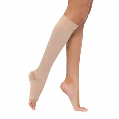 ЧУЛКИ КОМПР ДО КОЛЕНА С ОТКРЫТЫМ МЫСОМ/2 КЛАСС/РАЗМЕР 4/КРЕМОВЫЙ фото в интернет-аптеке Склад Лекарств