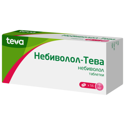 НЕБИВОЛОЛ-ТЕВА ТАБ 5МГ №56 фото в интернет-аптеке Склад Лекарств