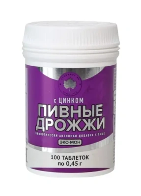 ПИВНЫЕ ДРОЖЖИ ЭКО-МОН С ЦИНКОМ ТАБ МАССОЙ 0,45Г №100 фото в интернет-аптеке Склад Лекарств