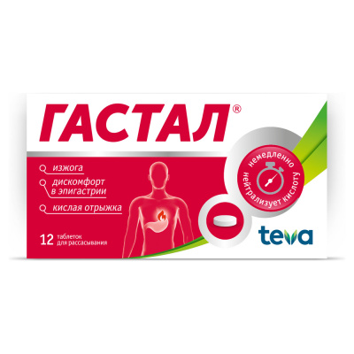ГАСТАЛ ТАБ Д/РАСС №12/TEВA/ фото в интернет-аптеке Склад Лекарств
