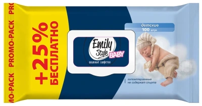 ЭМИЛИ СТАЙЛ САЛФЕТКИ ВЛАЖ ДЕТСКИЕ ГА №80+20 С КРЫШКОЙ фото в интернет-аптеке Склад Лекарств
