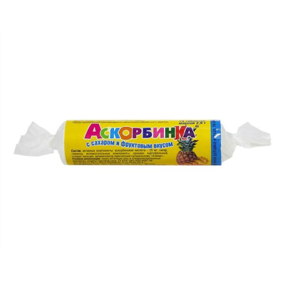 АСКОРБИНОВАЯ КИСЛОТА С САХАРОМ ТАБ АНАНАС КРУТКА №10/АСКОПРОМ/ фото в интернет-аптеке Склад Лекарств