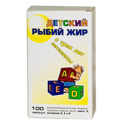 РЫБИЙ ЖИР ДЕТСКИЙ КАПС 200МГ №100/РЕАЛКАПС/ фото в интернет-аптеке Склад Лекарств