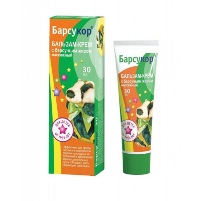 БАРСУКОР БАЛЬЗАМ-КРЕМ МАССАЖНЫЙ ДЕТСКИЙ 30МЛ фото в интернет-аптеке Склад Лекарств