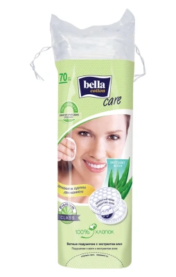 БЕЛЛА КОТТОН ВАТНЫЕ ПОДУШЕЧКИ С ЭКСТРАКТОМ АЛОЭ №70 фото в интернет-аптеке Склад Лекарств
