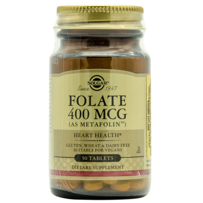 СОЛГАР ФОЛАТ 400МКГ МЕТАФОЛИН ТАБ МАССОЙ 250МГ №50 фото в интернет-аптеке Склад Лекарств