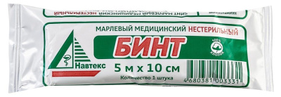 БИНТ НЕСТЕРИЛЬНЫЙ 5Х10СМ/НАВТЕКС/ фото в интернет-аптеке Склад Лекарств