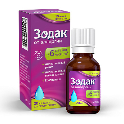 ЗОДАК КАПЛИ 10МГ/МЛ ФЛ 20МЛ