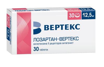 ЛОЗАРТАН ТАБ П/О 12,5МГ №30/ВЕРТЕКС/ фото в интернет-аптеке Склад Лекарств
