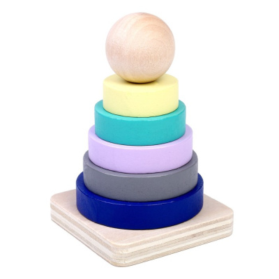 ИГРУШКА ДЕТСКАЯ ДЕРЕВЯННАЯ ПИРАМИДКА "НЕЖНОСТЬ" 8Х5,5Х5,5 СМ 7943616 фото в интернет-аптеке Склад Лекарств