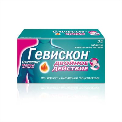 ГЕВИСКОН ДВОЙНОЕ ДЕЙСТВИЕ ТАБ ТАБ ЖЕВ МЯТА №24 фото в интернет-аптеке Склад Лекарств