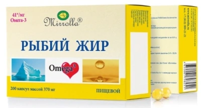 РЫБИЙ ЖИР КАПС 0,37 №200/МИРРОЛЛА/ фото в интернет-аптеке Склад Лекарств