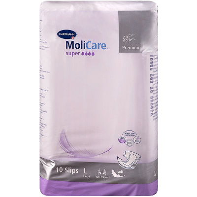 ХАРТМАНН ПОДГУЗНИКИ ДЛЯ ВЗР МОЛИКАР ПРЕМИУМ СОФТ СУПЕР L №10 Д фото в интернет-аптеке Склад Лекарств
