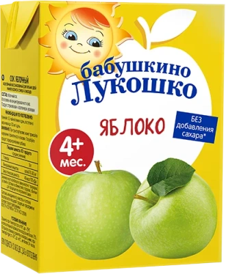 БАБУШКИНО ЛУКОШКО СОК ЯБЛОКО ОСВЕТЛЕННЫЙ 4МЕС+200МЛ фото в интернет-аптеке Склад Лекарств