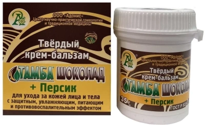 АДОНИС ТАМБА ТВЕРДЫЙ КРЕМ-БАЛЬЗАМ ШОКОЛАД+ПЕРСИК 35Г фото в интернет-аптеке Склад Лекарств