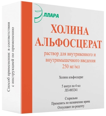 ХОЛИНА АЛЬФОСЦЕРАТ Р-Р Д/В/В/М 250МГ/МЛ 4МЛ №5 фото в интернет-аптеке Склад Лекарств