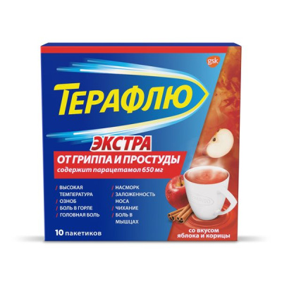 ТЕРАФЛЮ ЭКСТРА ПАК ЯБЛОКО-КОРИЦА №10 фото в интернет-аптеке Склад Лекарств