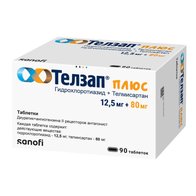 ТЕЛЗАП ПЛЮС ТАБ 12,5МГ+80МГ №90 Д фото в интернет-аптеке Склад Лекарств