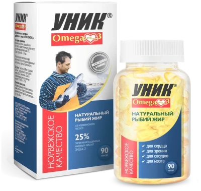 УНИК ОМЕГА-3 КАПС МАССОЙ 600МГ №90 фото в интернет-аптеке Склад Лекарств