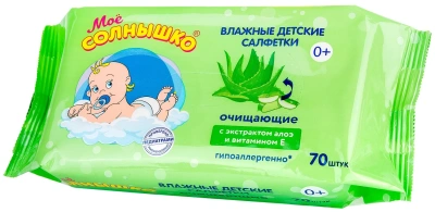 МОЕ СОЛНЫШКО САЛФЕТКИ ВЛАЖНЫЕ №70 ОЧИЩАЮЩИЕ фото в интернет-аптеке Склад Лекарств